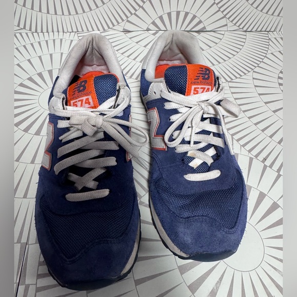 New Balance 574 Men’s Sneakers‎ Blue/Orange Size 9.5 main image 5